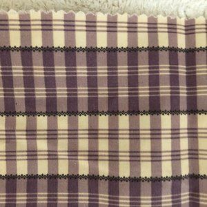 CUSTOM CUT SPECIAL ORDER FABRIC SAMPLE100 % COTTON  PLUM /GREY/ CREAM PLAID